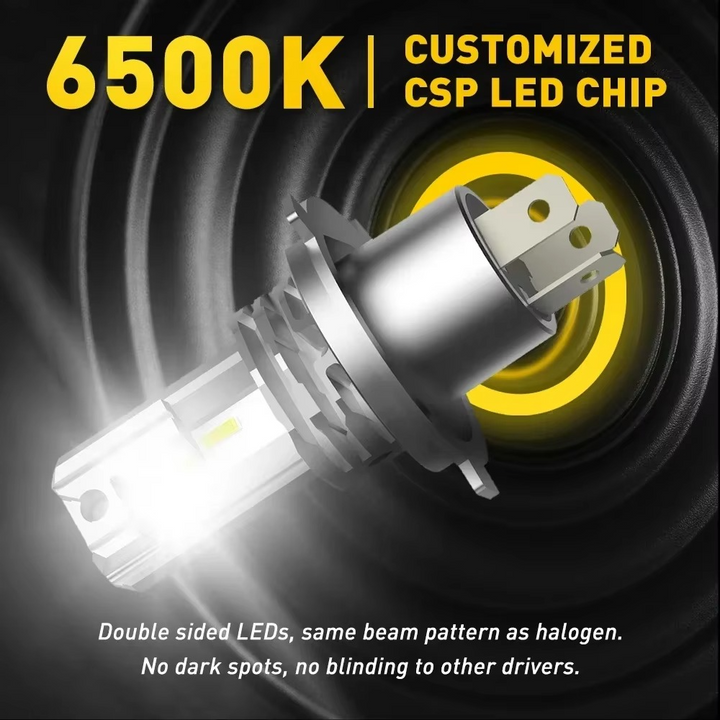 Luvikno | 2stk 30000LM LED Hovedlys Pærer H4 H7 9003 CSP Vifteløs Høy Lav Stråle 12V 24V