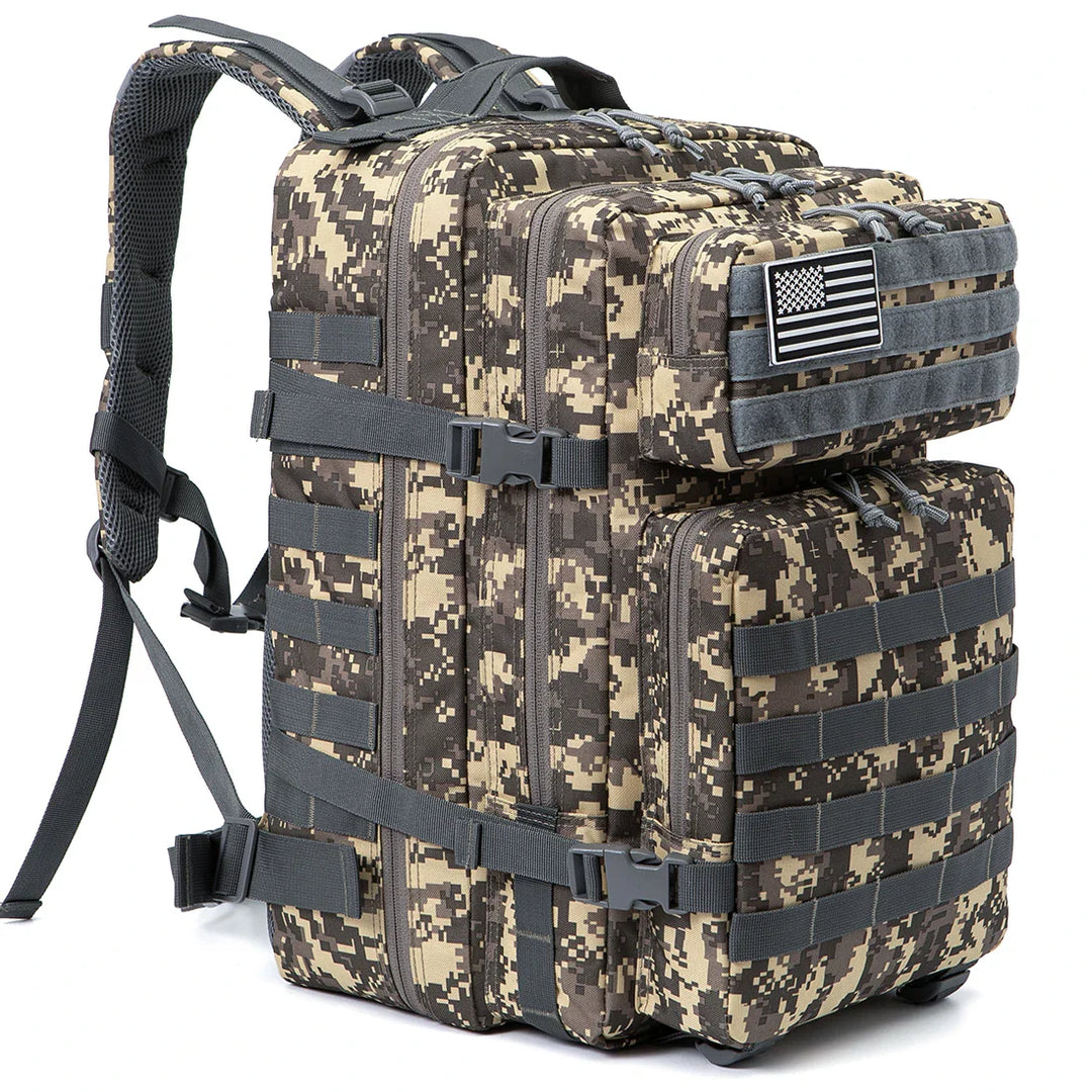 Luvikno | TACTICO45 45 L Utendørs Ryggsekk | Molle-System | 3-Dagers Kapasitet | Robust & Multifunksjonell – Svart/Khaki/Oliven