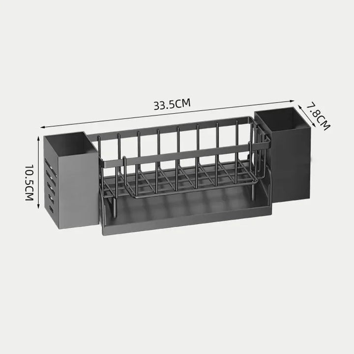 Luvikno | Ordinaqua Vask Organisator Hylle | Selvdrenasje | Holder for Svamp, Såpe & Klut | Utvidbar & Hygienisk | ABS Plast