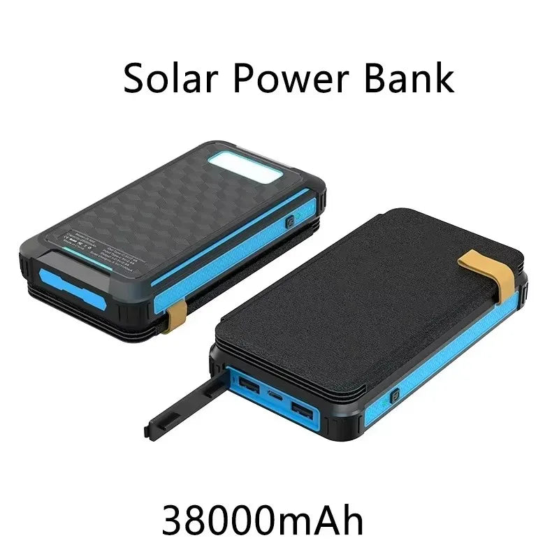 Luvikno | Solkraft-batteripakke SunCharge Fold | Sammenleggbart solpanel & USB-utgang | Vanntett & Utendørs Egnet | For telefon, camping & reise