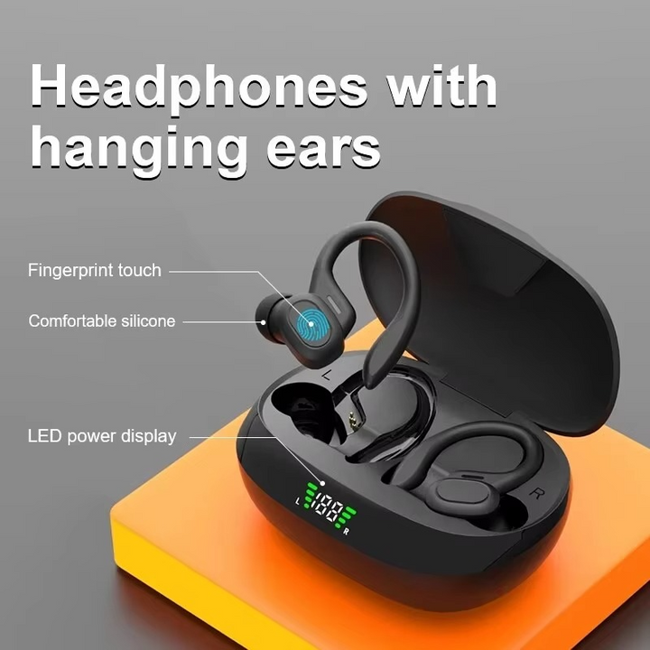 SP16 Ekte Trådløse Ørepropper med Ørekroker, Vanntette Sport Øretelefoner med Mikrofon og HiFi Stereo Lyd Luvikno