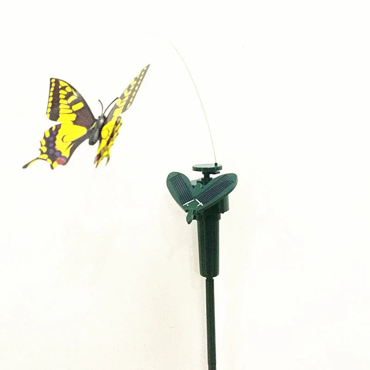 Luvikno | SOLAVIA Solsikke Hage Stake | Med roterende Sommerfugl eller Kolibri | Soldekor for Hage & Potteplanter | 20×20×10 cm