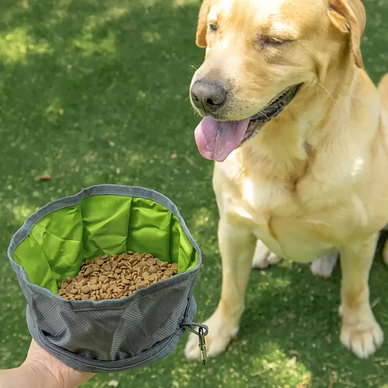 Luvikno | Sammenleggbar Bolle Nomadoo FoldBowl | Bærbar Fôr- og Vannbolle for Hunder & Katter | Utendørs Reisebolle laget av Oxford-stoff | Ø 19 cm