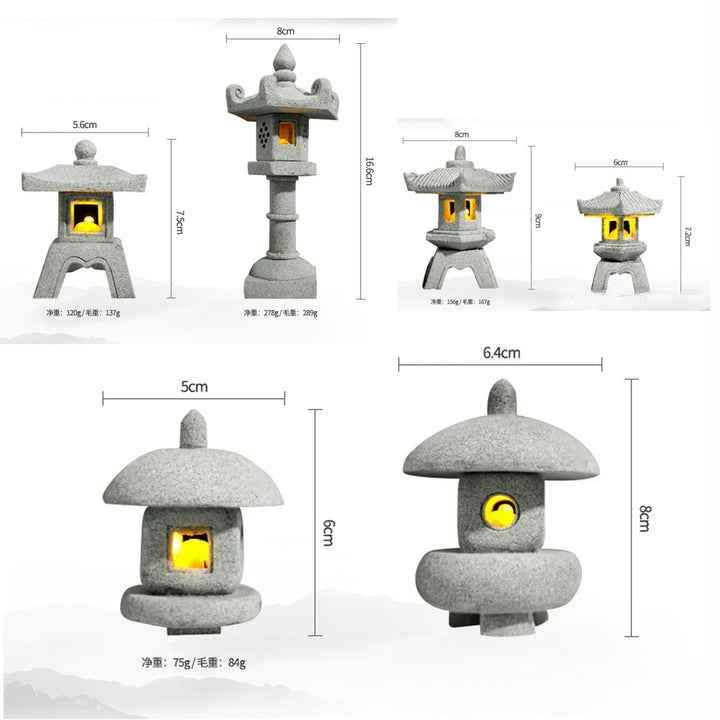Luvikno | Mini-Pagoda ZenStone | Sandstein Dekorasjon | For Hage, Bonsai & Zen Oaser | Håndlaget