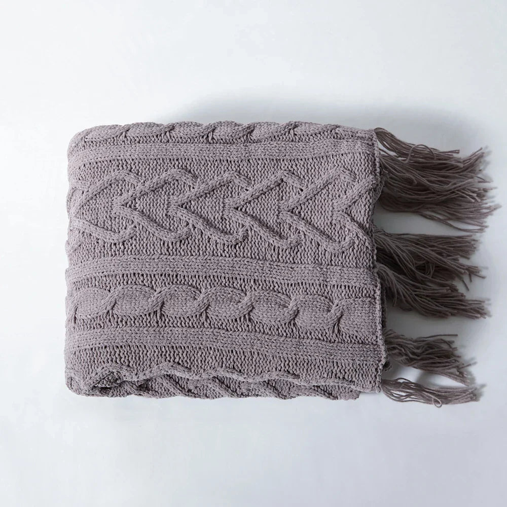HeartCozy Blanket – Luxe Chenille Blanket with Heart Fringes Luvikno