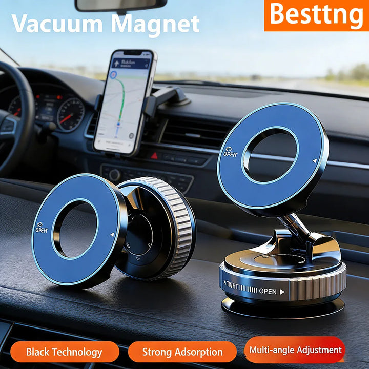 Magnetisk Telefonholder | Med Vakuum Sugekop | 360° Justerbar | Luvikno