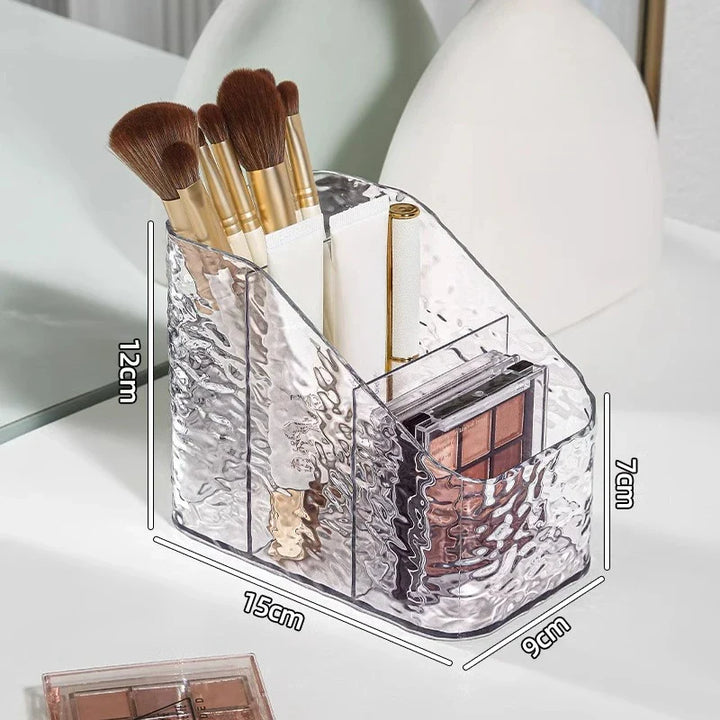 Luvikno | Make-up Organiser Boks ClaryLux | Vannbølge Design | Stor Kapasitet | Åpen Trapezoidal Form