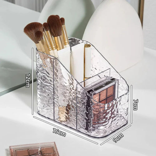 Luvikno | Make-up Organiser Boks ClaryLux | Vannbølge Design | Stor Kapasitet | Åpen Trapezoidal Form