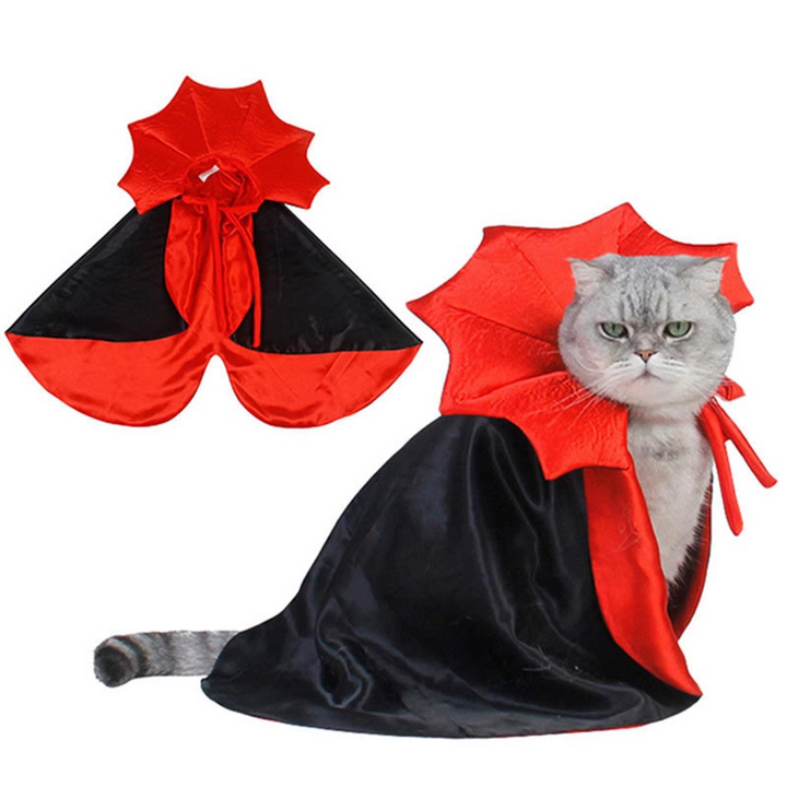 Halloween Cape Kostyme for Katter og Små Hunder – Myk Kappe for Kjæledyr Cosplay og Høytidsfester Luvikno