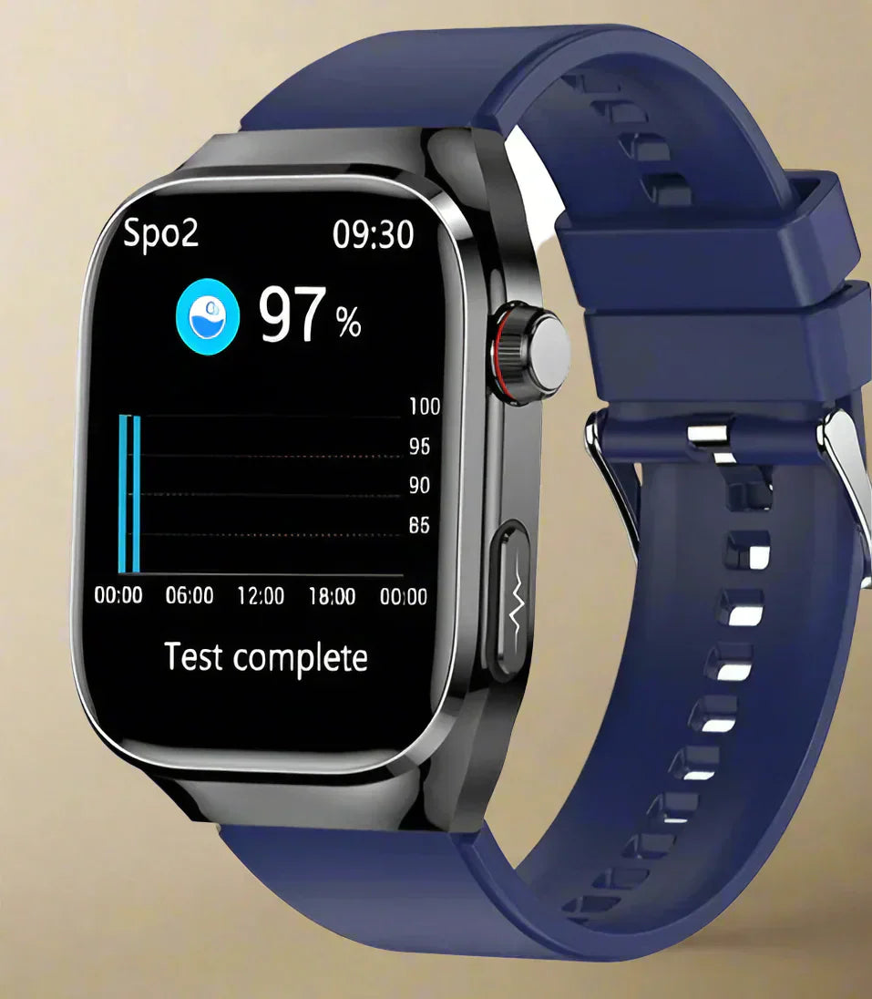 Luvikno | Avansert Helse Smartsportklokke med EKG, Blodsukkerovervåking, 2.04-tommers AMOLED-skjerm - Vanntett Treningsmåler