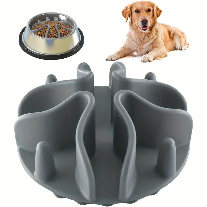 Luvikno | Mindrauf Slow-Feeding Insert for Dog Bowls | Fremmer sunn fordøyelse & mental stimulering | Laget av myk silikon | Passer for alle størrelser