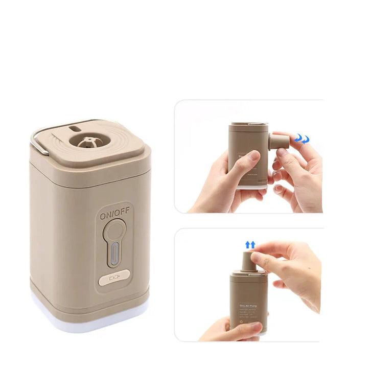 Luvikno | Utendørs Luftpumpe AeroBlow Mini | Elektrisk & USB Oppladbar | Bærbar & Trådløs | For Luftmadrasser & Vakuumposer
