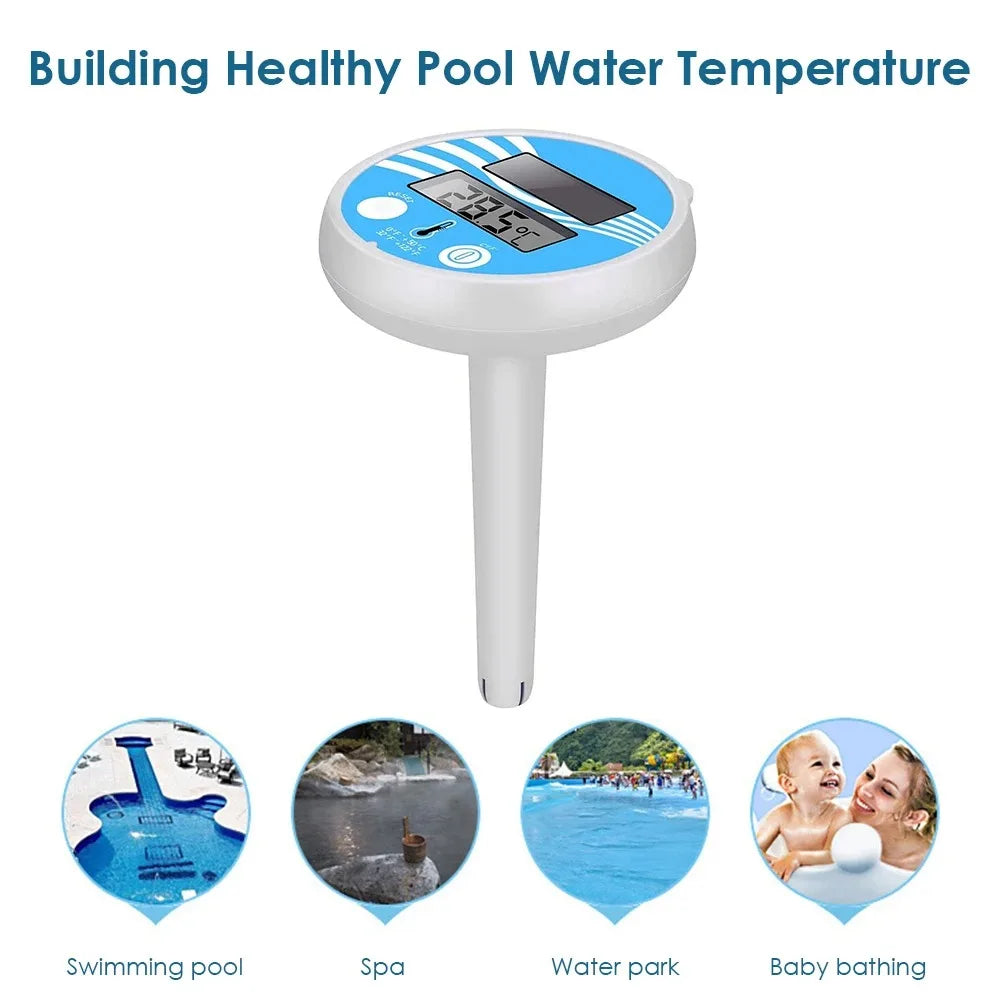 Luvikno | THERMAFLOAT Basseng termometer | Flytende vanntemometer for basseng og boblebad | Temperaturvisning 0–50 °C | Ristiff og værbestandig