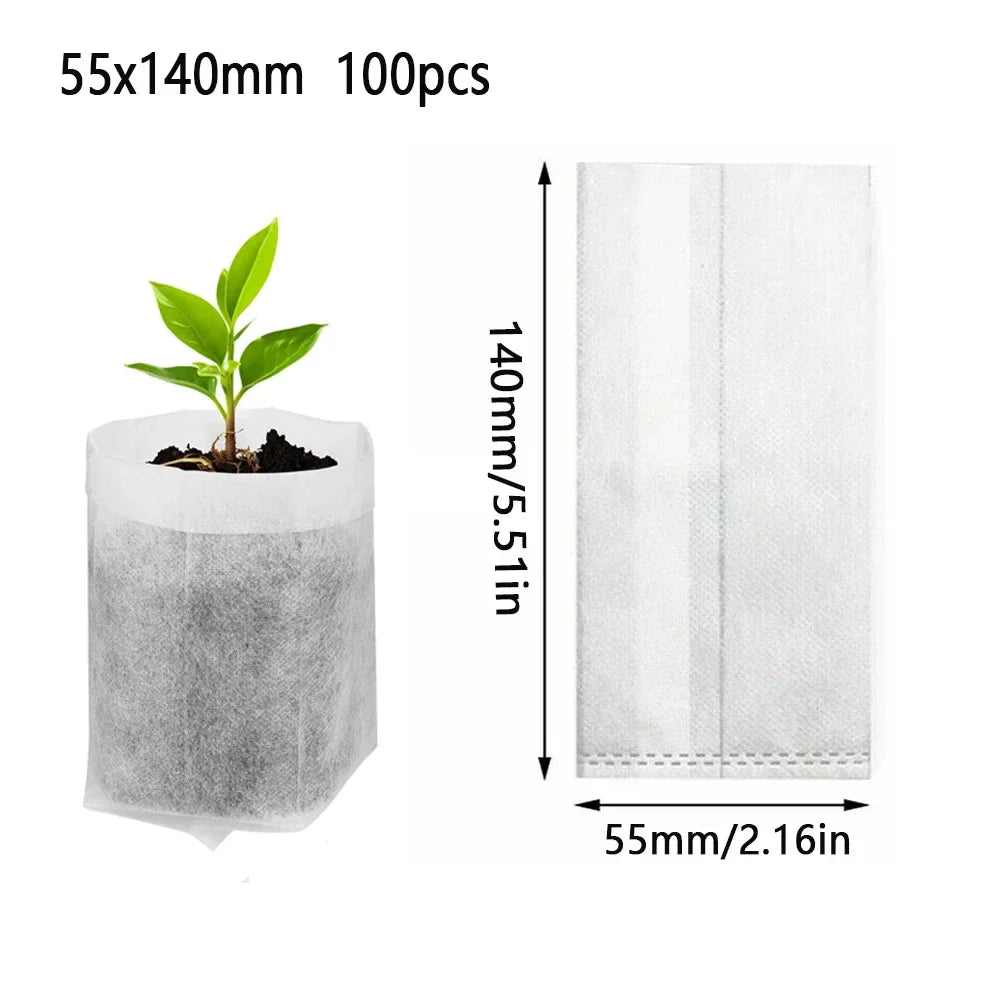 Luvikno | Planteposer BioGrow | Biologisk nedbrytbart | Pustende & Rotvennlig | Sett med 25–100