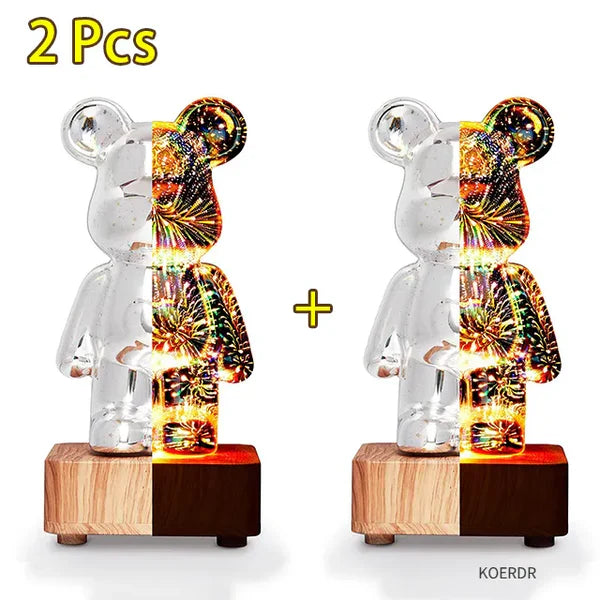 Magisk 3D Fyrverkeri Projekterings Stemningslampe - StarBear | Luvikno
