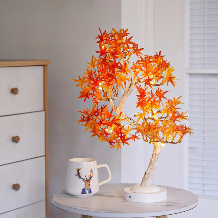 LED Maple Leaf Bonsai Tree Night Light – Dekorativ Bordlampe for Stue og Soverom | Luvikno