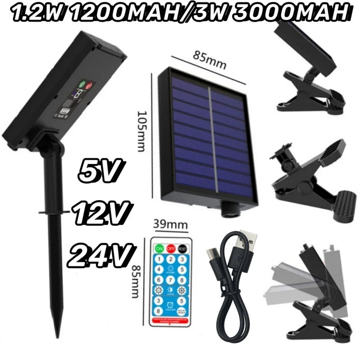 Luvikno | Solkontrollboks LumiBox SolarControl | Med fjernkontroll og 8 lysmoduser | For LED-lenger | Innendørs og utendørs bruk