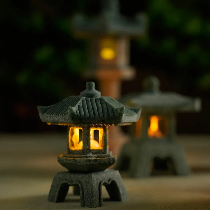 Luvikno | Mini-Pagoda ZenStone | Sandstein Dekorasjon | For Hage, Bonsai & Zen Oaser | Håndlaget
