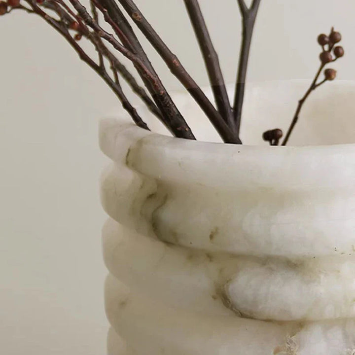 Hvit Onyx Blomster Vase Luvikno