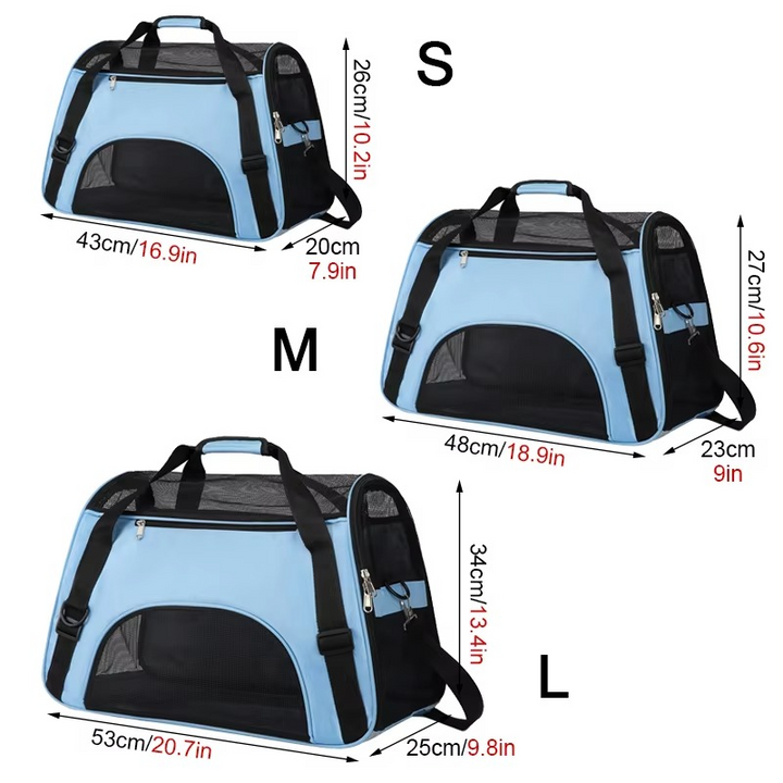 Myk sided pet carrier with breathable mesh for small dogs and cats Luvikno