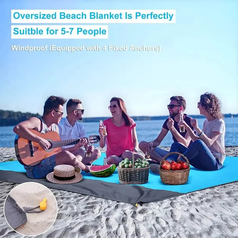 Luvikno | Strandteppe AeroLoom | XXL 210x200 cm | Vanntett & Sand-fri | Ultra-lett & Bærbar