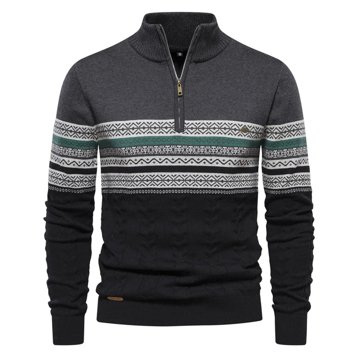 Luvik | Sweatshirt - Herre retro-mønstret collegegenser med behagelig og unik design