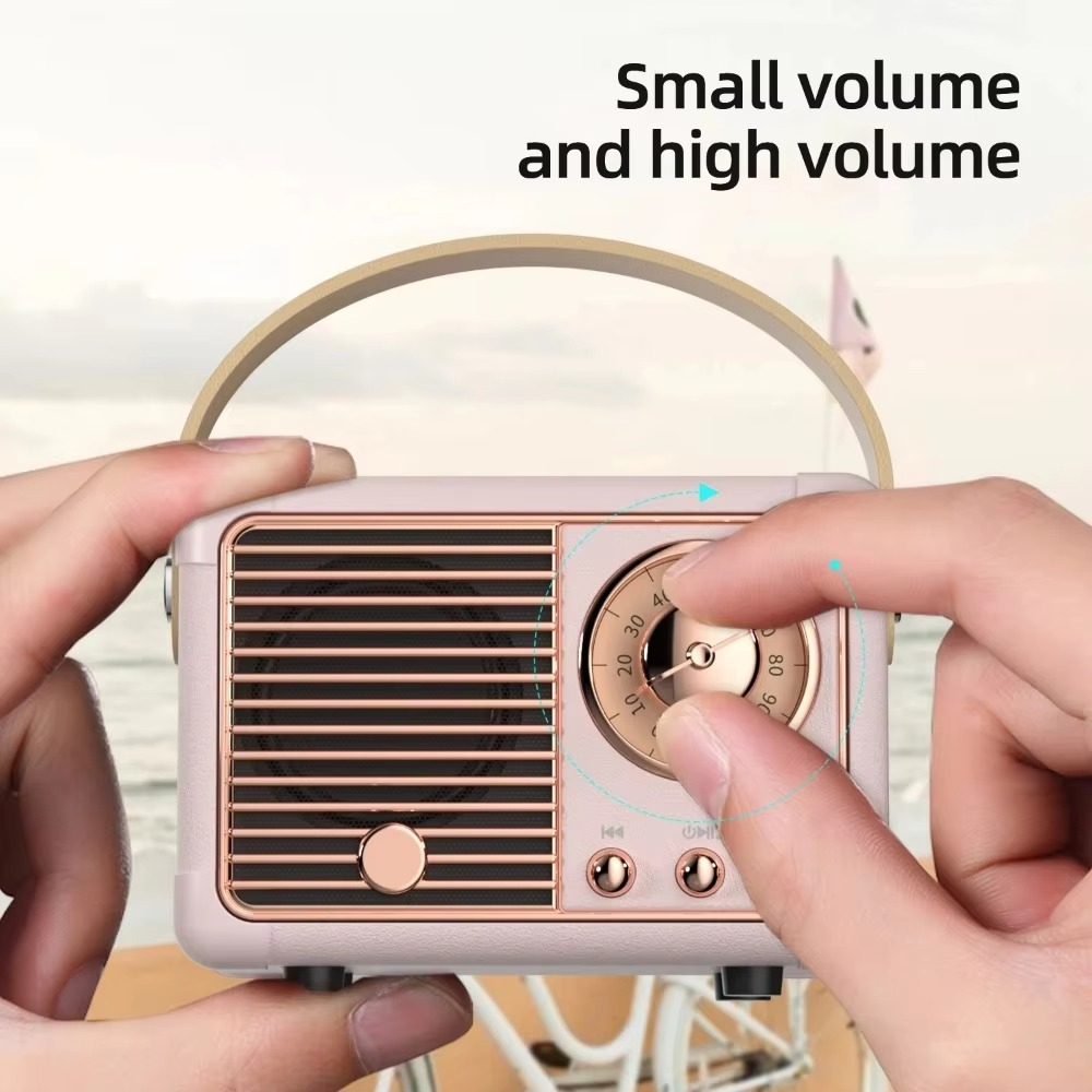 Vintage-style trådløs Bluetooth-høyttaler med subwoofer Luvikno
