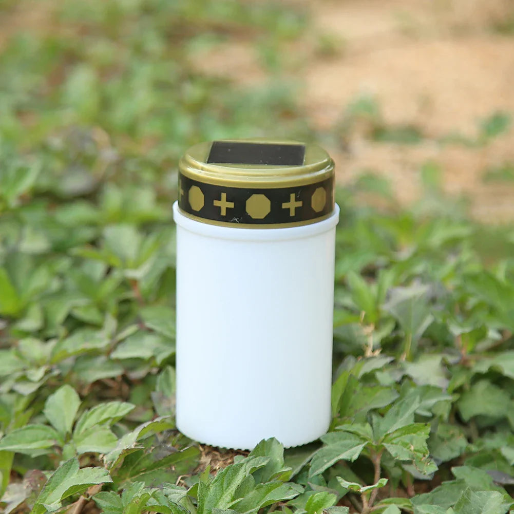 Luvikno | Memolux Eternis Solar Grablicht LED | Flammende Stearinlys Utseende | Vanntett & Oppladbar | 12 cm Høy