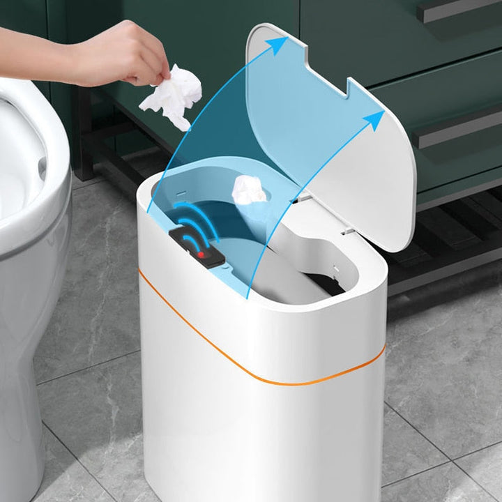 Luvikno | Cleanova Sensor Søppelbøtte | Automatisk & Still | Hygienisk & Vanntett | 13L | Infrarød Teknologi