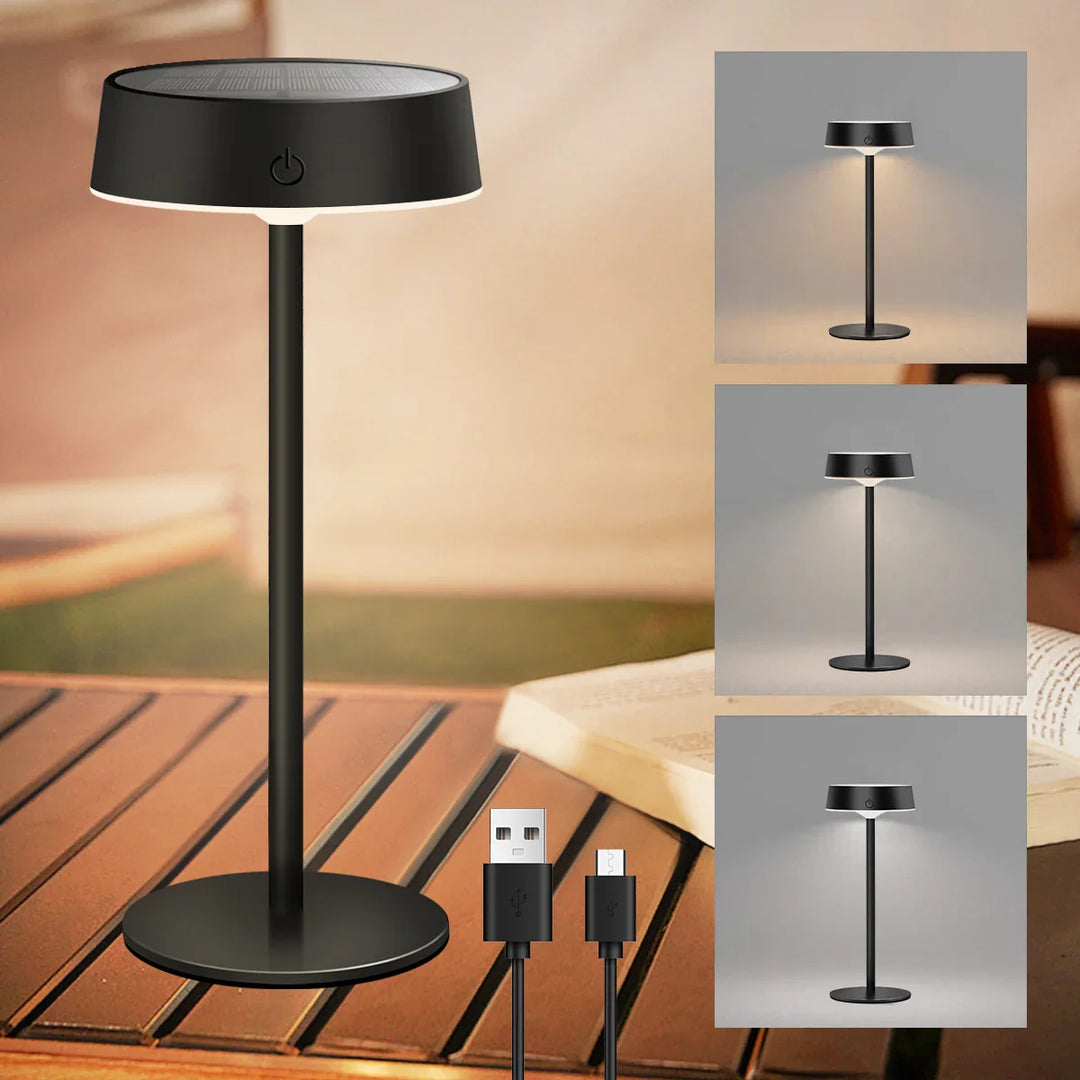Luvikno | Solvella Soltable lampe LED | Dimmbar & trådløs | 3 lysfarger | IP65 vanntett for inne- og utendørs