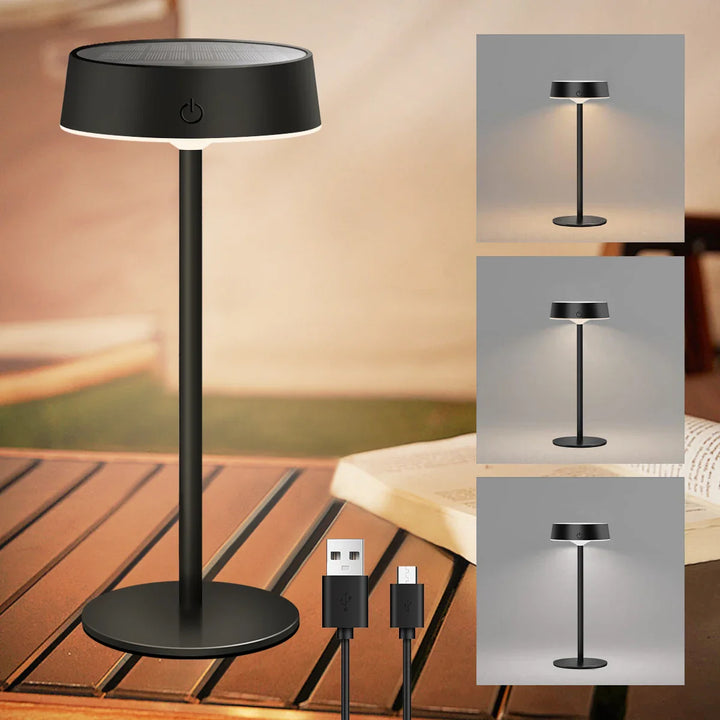Luvikno | Solvella Soltable lampe LED | Dimmbar & trådløs | 3 lysfarger | IP65 vanntett for inne- og utendørs