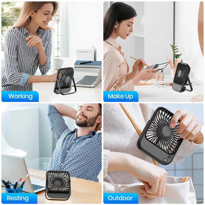 Luvikno | MiniVent Power | Bordvifte med powerbank-funksjon | 5000mAh batteri | 4 hastigheter & ultra stille