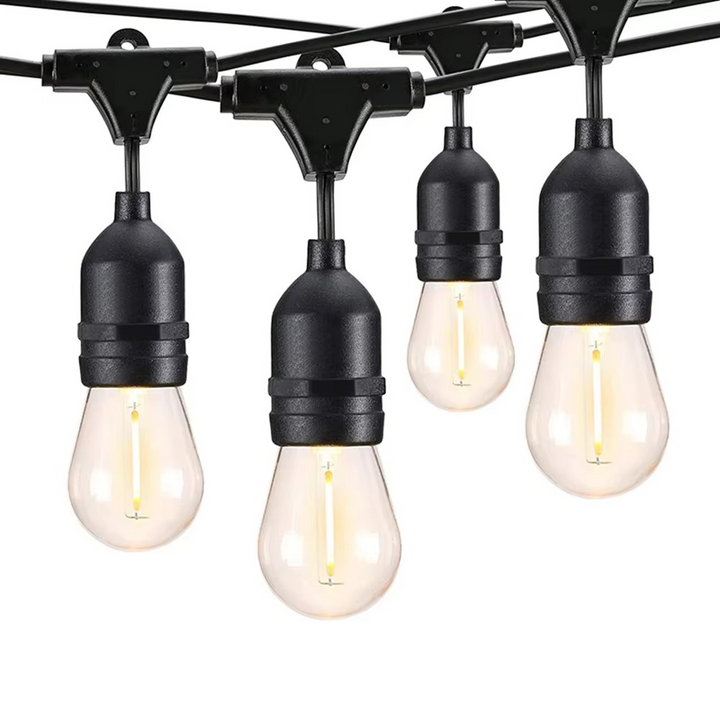 Vanntette LED Edison utendørs lyskilder for hager, terrasser og fester Luvikno