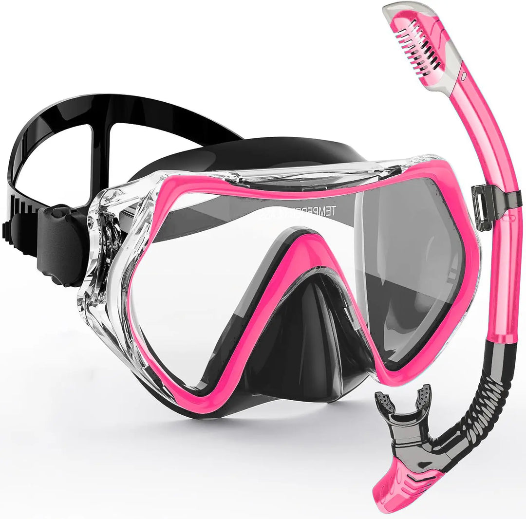 Luvikno | AquaVision Snorkel Maske Sett for Voksne | Anti-Dugg & Slagbestandig | Silikon Kant & Tørr Snorkel | 180° Synsfelt