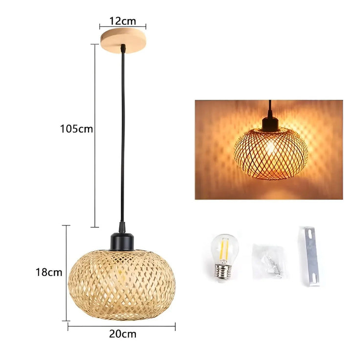 Luvikno | Elegant Rattan Pendellampe: Luksusbelysning for ethvert rom