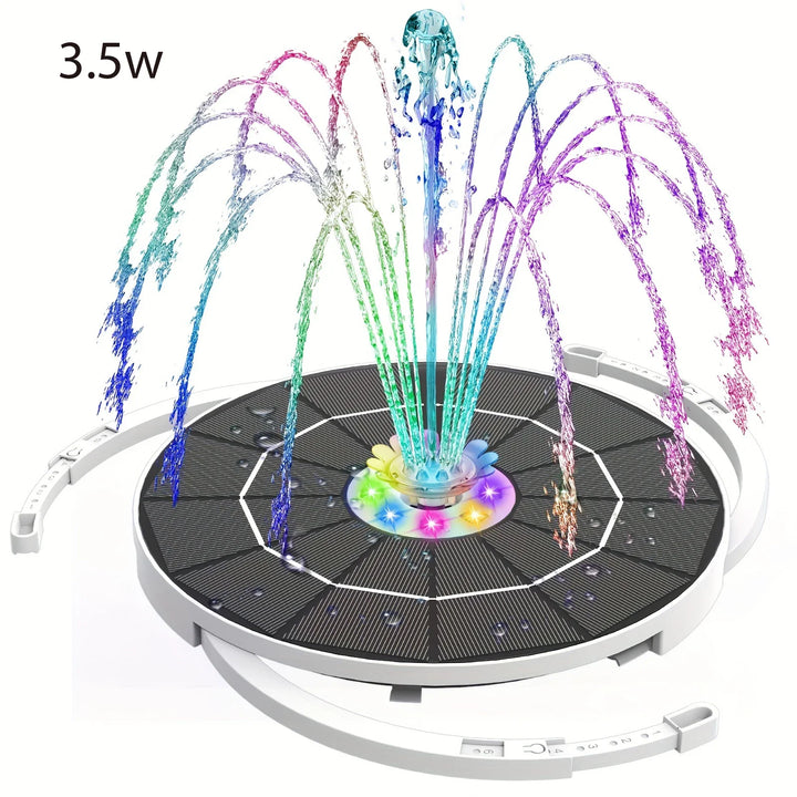 Luvikno | Solavera Solfontenpumpe 6.5W | Med LED & 5000mAh Batteri | 16 Dyser | For Damm & Hage