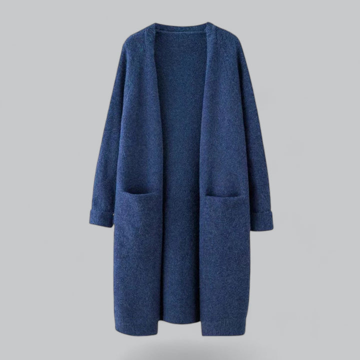 Luvik | Klassinen Pitkä Cashmere Neuletakki Naisille