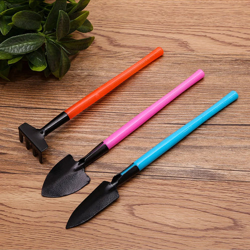 Luvikno | Florinita 3-delt Mini Hageredskapssett | Håndspade, Rive & Spade | For Stueplanter & Bonsai | 22 cm Lengde