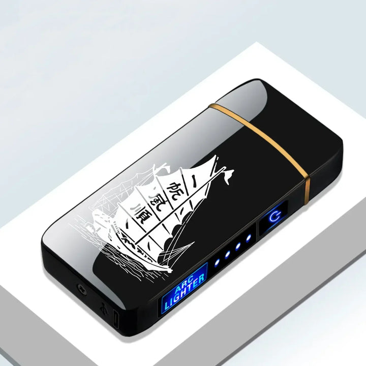 Luvikno | Oppladbar USB plasma lighter med vindbestandig dobbel bueflamme – Stilig metalldesign for innendørs og utendørs bruk