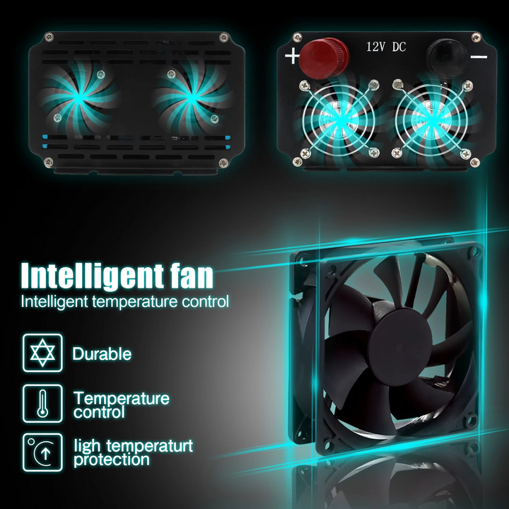 4000W Ren Sinusbølge Strøm Omformer 12V/24V DC til 110V/220V AC Konverter for Bil og Solsystemer Luvikno