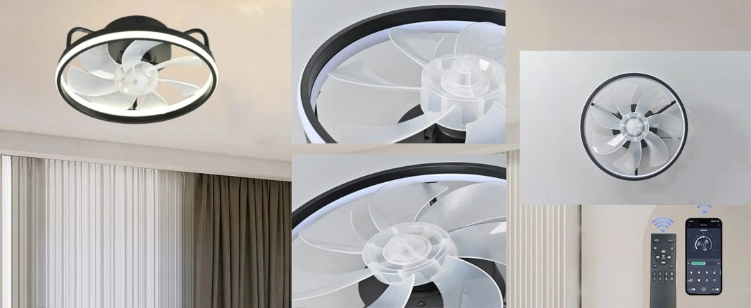 Moderne LED Taklampe Vifte med DC-motor - 6 Hastigheter, Timer, Lav Etasje Loftsvifte, Fjernkontroll Dekorativ Lys | Luvikno
