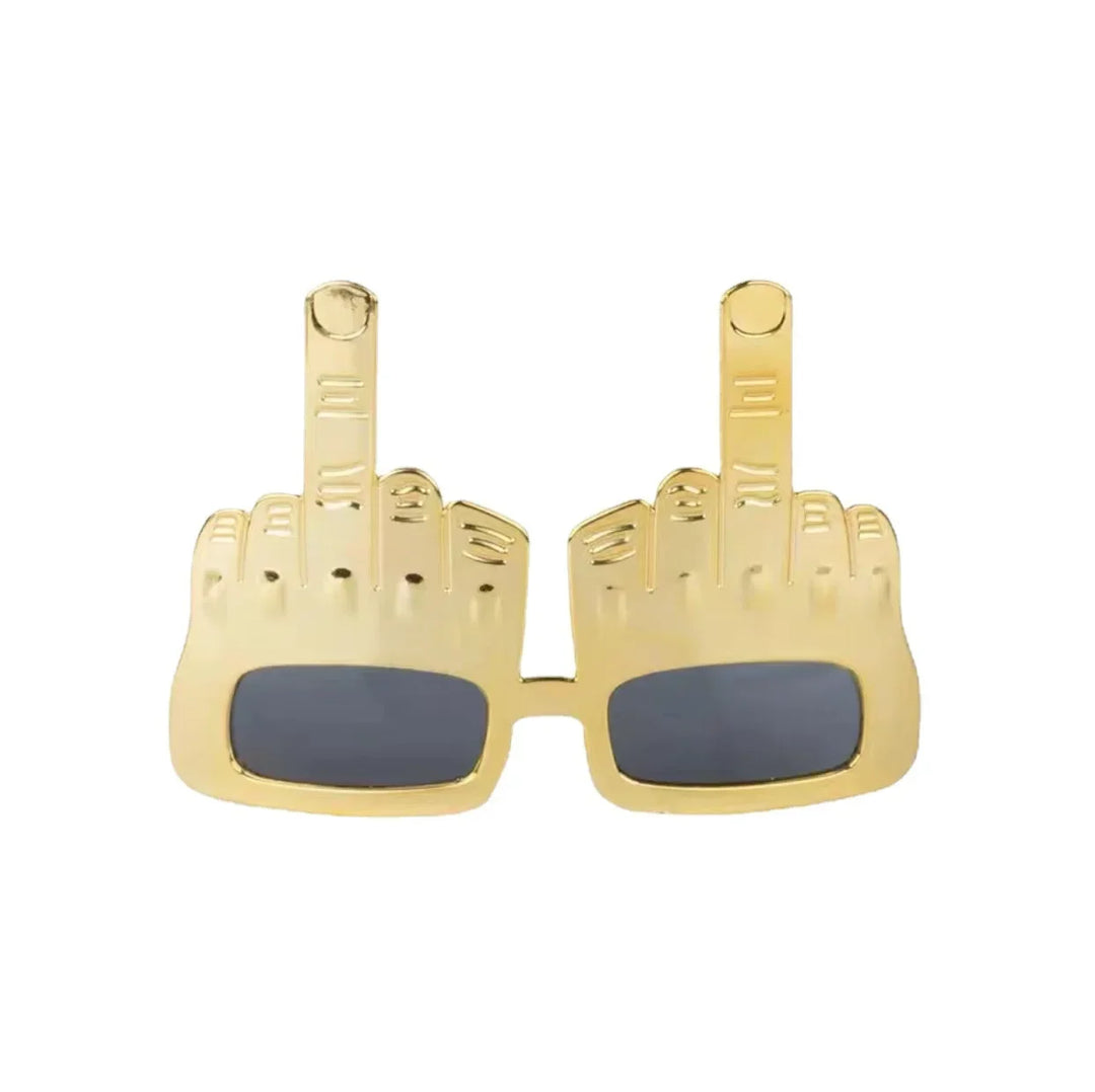 Bold Gold Middle Finger Party Solbriller | Luvikno