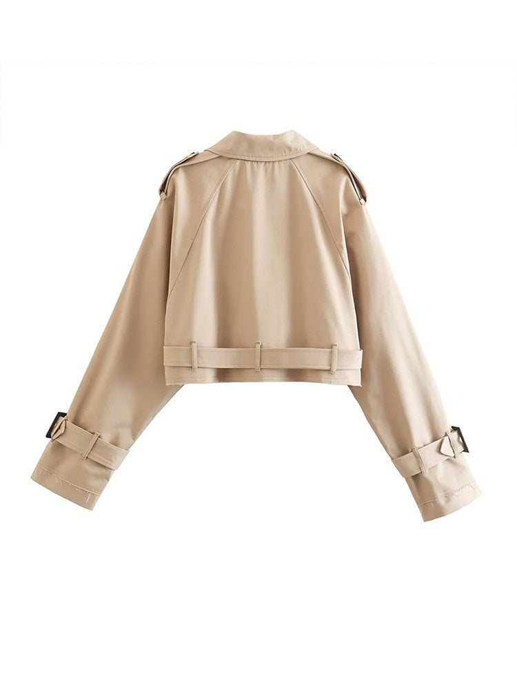 Luvik | Kort beige regnjakke