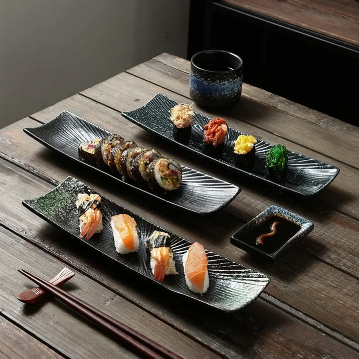 Minimalistiske sushi-tallerkener Luvikno