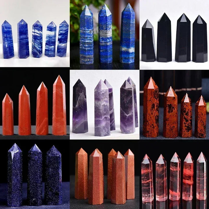 Luvikno | Krystall Obelisk Elaria | Naturlig Stein Healende Stein | For Meditasjon & Reiki | 4–8 cm
