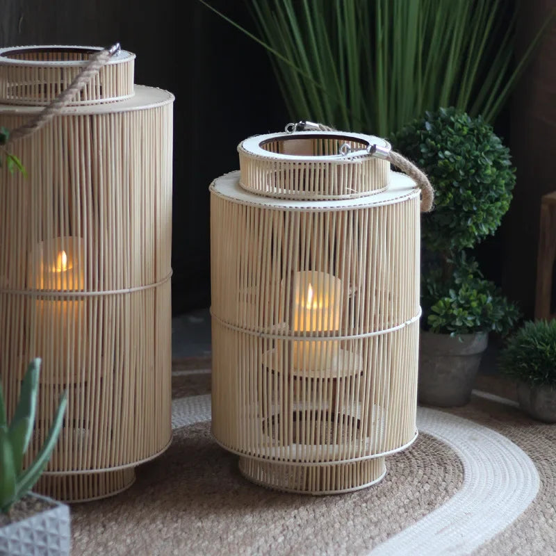 Imitasjon Bambus LED Lys Lantern Luvikno