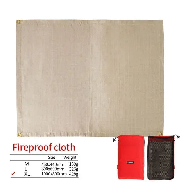 Luvikno | CampVita Brannbeskyttelse Camping Matte | Varmeresistent & Brannsikker | Ideell for Grill & Leirbål | Glassfiber Beige