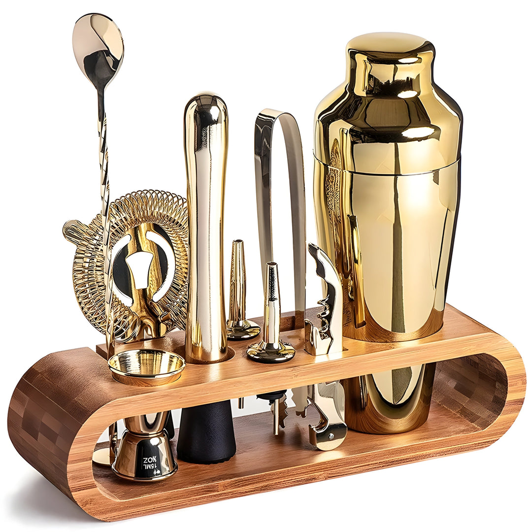 Cocktail shaker-set laget av rustfritt stål – 10-delt premium bartender-sett | Ideell for Luviknoandede drinker og fester | Luvikno