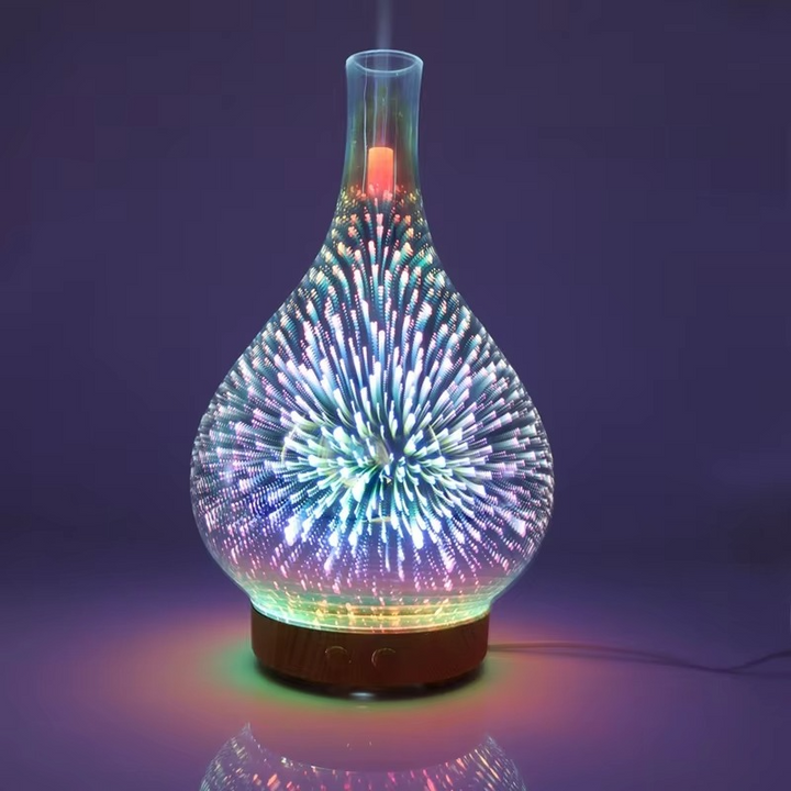 Premium 3.3oz Glass Essential Oil Diffuser & Humidifier for Peaceful Interiors Luvikno