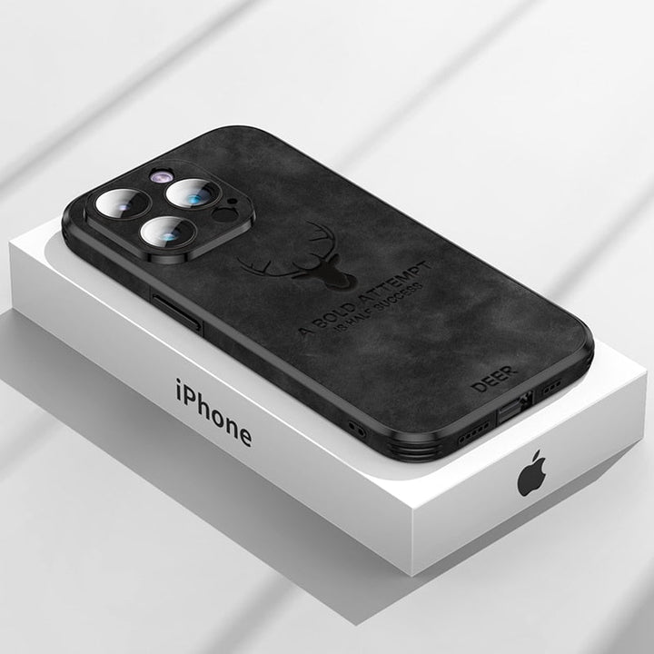 Luvikno | Deer - Luksuriøs Læder iPhone Deksel med Stilig Design og Sjokkbestandig Beskyttelse